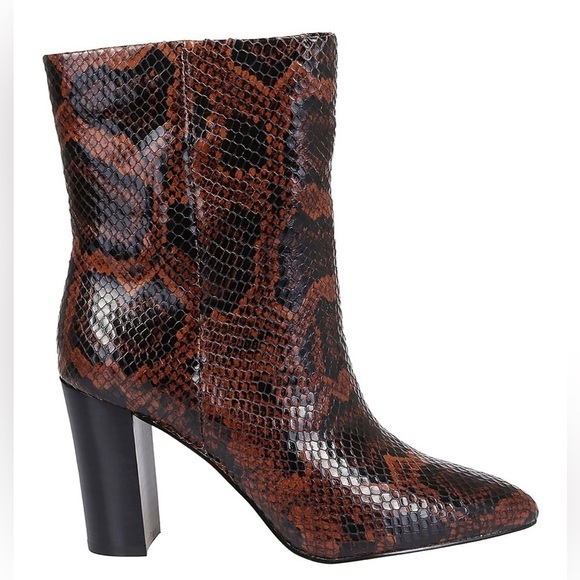 Ash Diamond Heeled Boots Brown Snake Print Leather - Picture 3 of 13